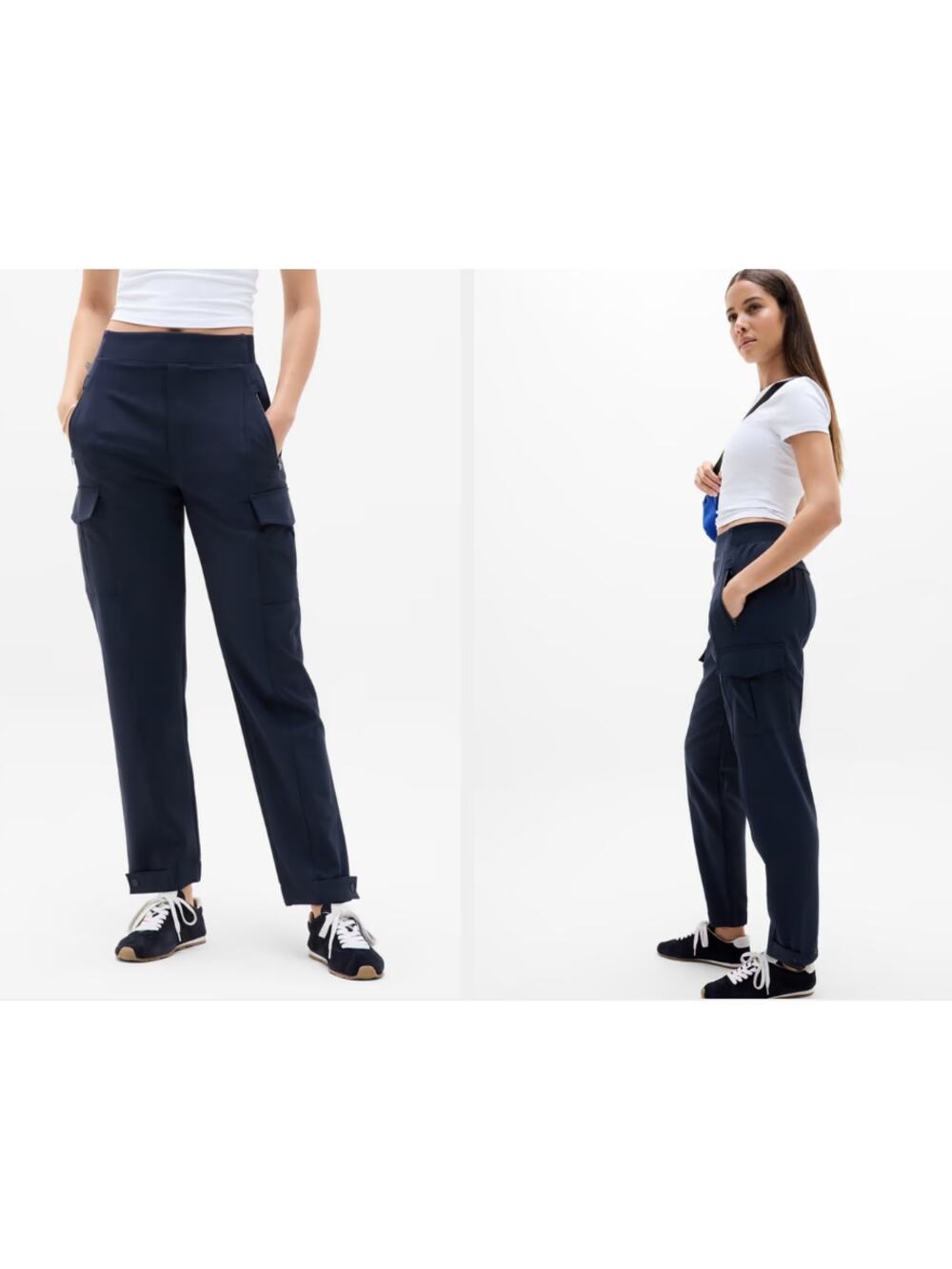 Athleta Endless High Rise Cargo Pant in Navy Size 14